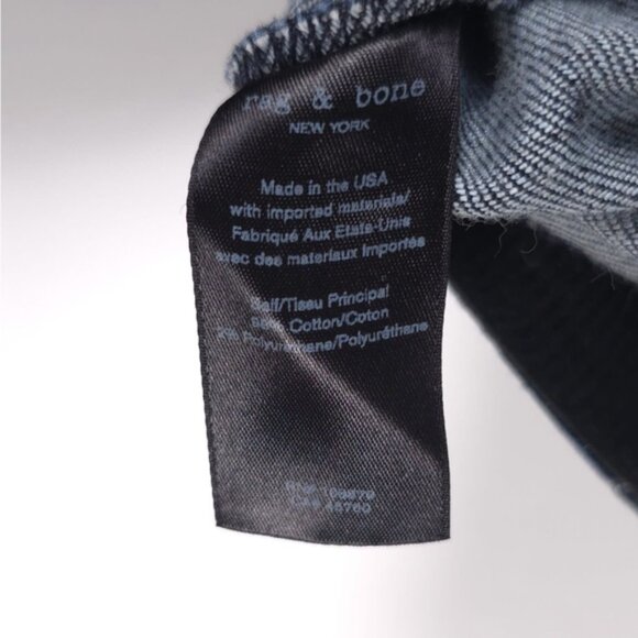 rag & bone USA MADE Back Zip Pants Jeans High Rise Semi Flare Dark Blue Size 8 - Picture 9 of 9